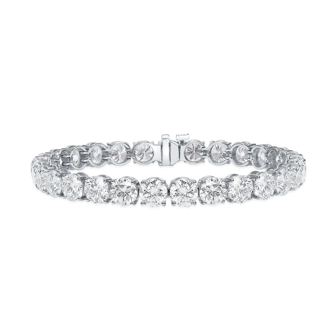 14.17 CT. Round Brilliant Diamond Tennis Bracelet in 14K White Gold - Tennis Bracelet