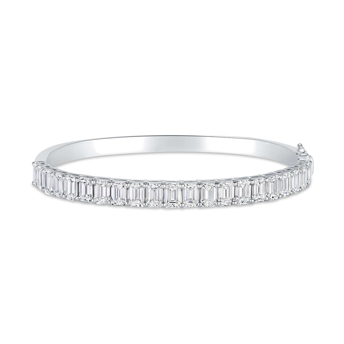 8.48 CT. Emerald Cut Diamond Bangle in 14K White Gold - BANGLE