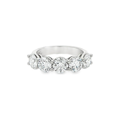 3.00 CT. Five GIA Certified Round Brilliant Diamond Band in Platinum