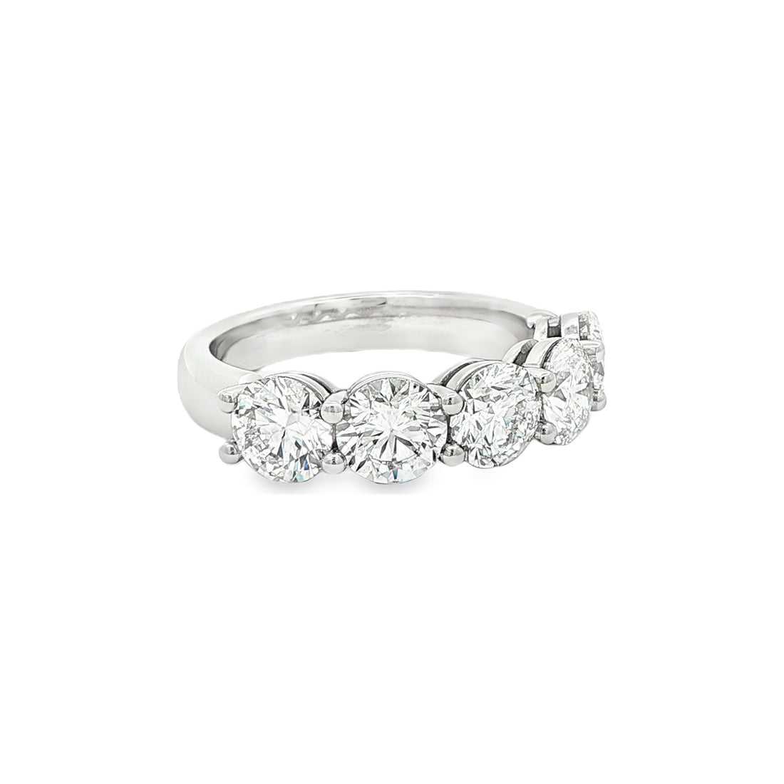 3.00 CT. Five GIA Certified Round Brilliant Diamond Band in Platinum view 2
