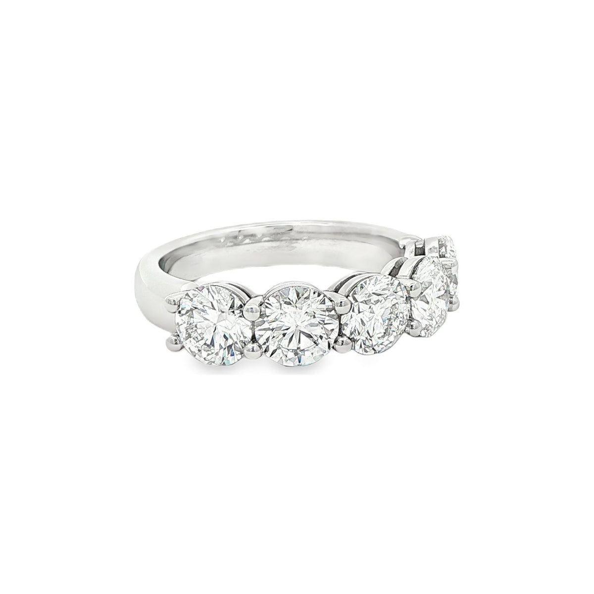3.00 CT. Five GIA Certified Round Brilliant Diamond Band in Platinum view 2
