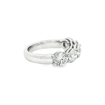 3.00 CT. Five GIA Certified Round Brilliant Diamond Band in Platinum view 3