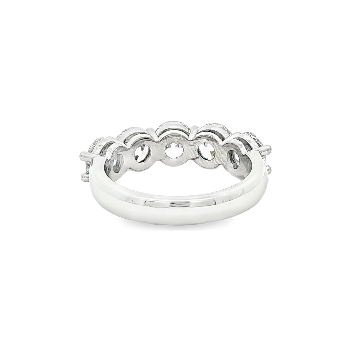 3.00 CT. Five GIA Certified Round Brilliant Diamond Band in Platinum view 4
