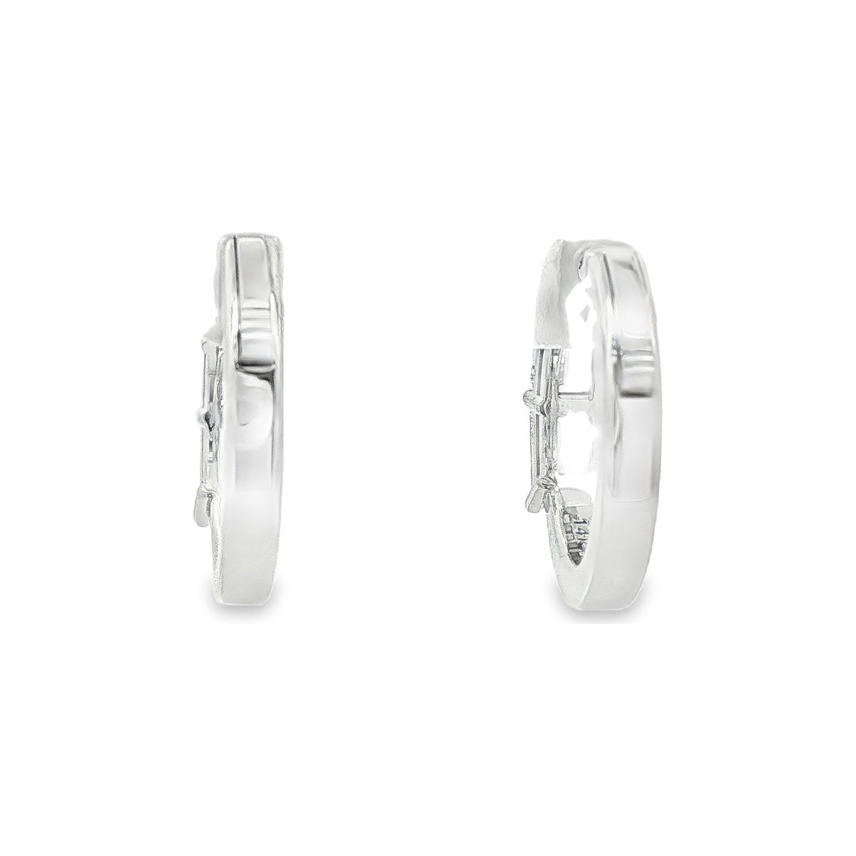 3.01 CT. Emerald Cut Diamond Hoop Earrings in 14K White Gold view 3