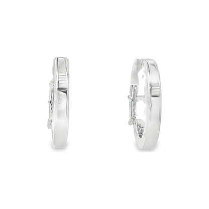 3.01 CT. Emerald Cut Diamond Hoop Earrings in 14K White Gold view 3