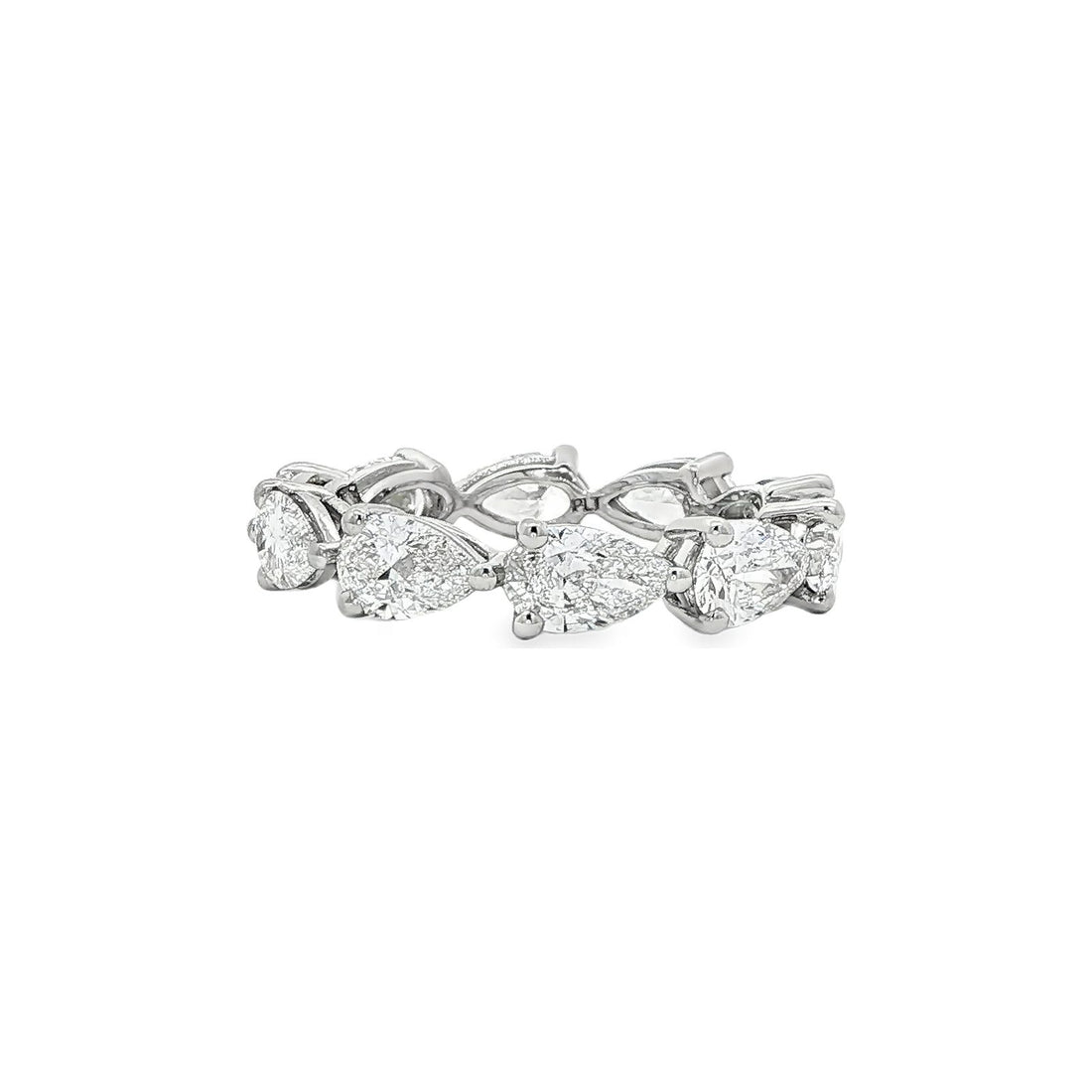 3.09 CT. GIA Certified Pear Shape Diamond Eternity Ring in Platinum