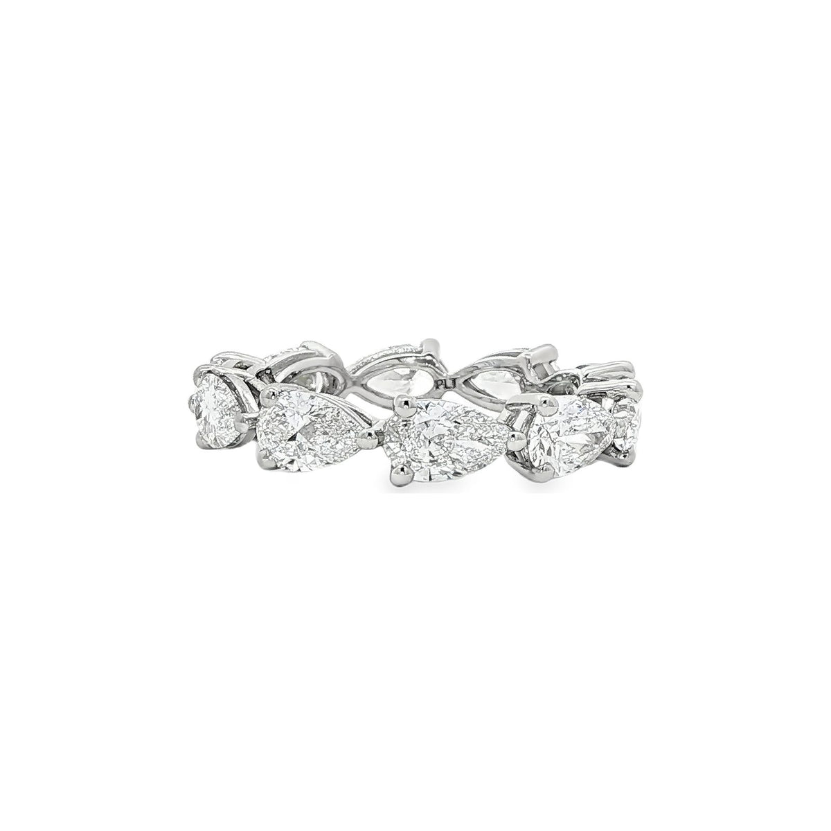 3.09 CT. GIA Certified Pear Shape Diamond Eternity Ring in Platinum