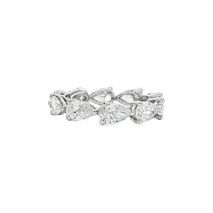3.09 CT. GIA Certified Pear Shape Diamond Eternity Ring in Platinum