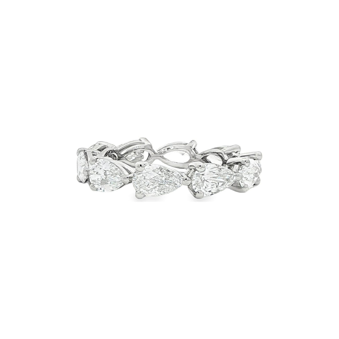 3.09 CT. GIA Certified Pear Shape Diamond Eternity Ring in Platinum view 2