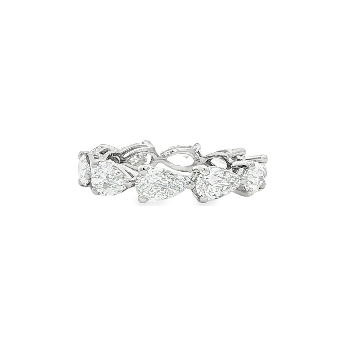 3.09 CT. GIA Certified Pear Shape Diamond Eternity Ring in Platinum view 2