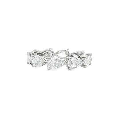3.09 CT. GIA Certified Pear Shape Diamond Eternity Ring in Platinum view 2