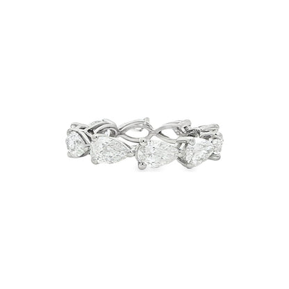 3.09 CT. GIA Certified Pear Shape Diamond Eternity Ring in Platinum view 3