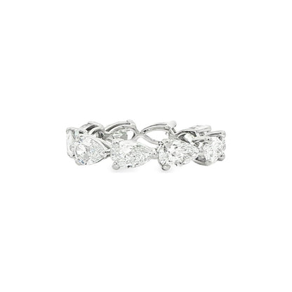 3.09 CT. GIA Certified Pear Shape Diamond Eternity Ring in Platinum view 4