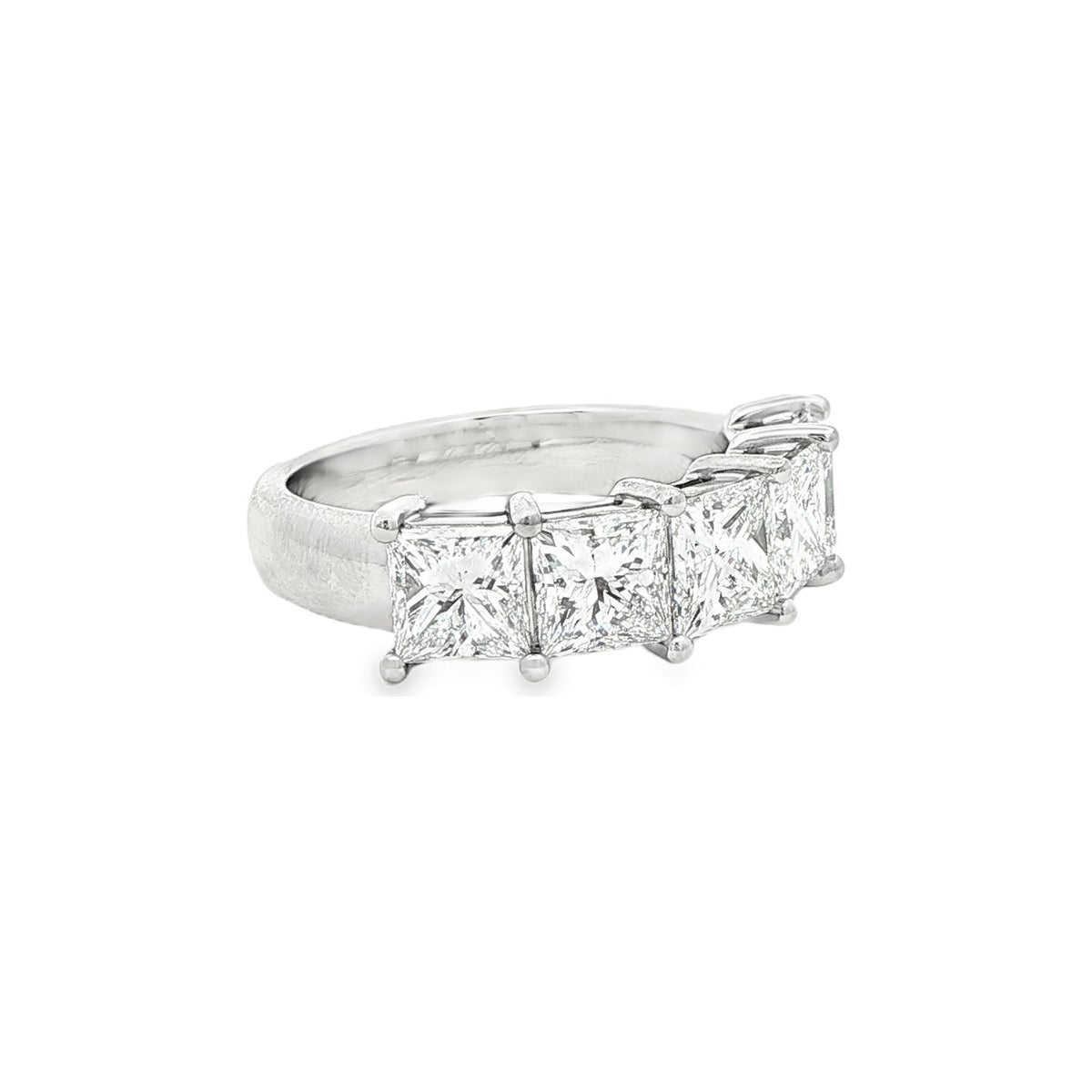 3.51 CT. Five GIA Certified Princess Cut Diamond Band in Platinum view 2