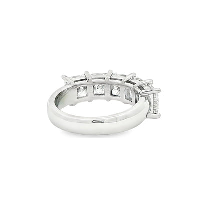 3.51 CT. Five GIA Certified Princess Cut Diamond Band in Platinum view 4