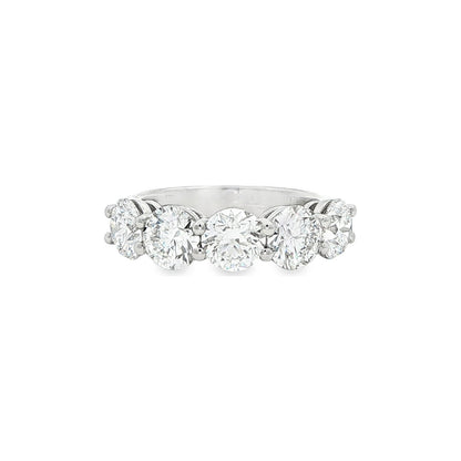 3.51 CT. Five GIA Certified Round Brilliant Diamond Band in Platinum