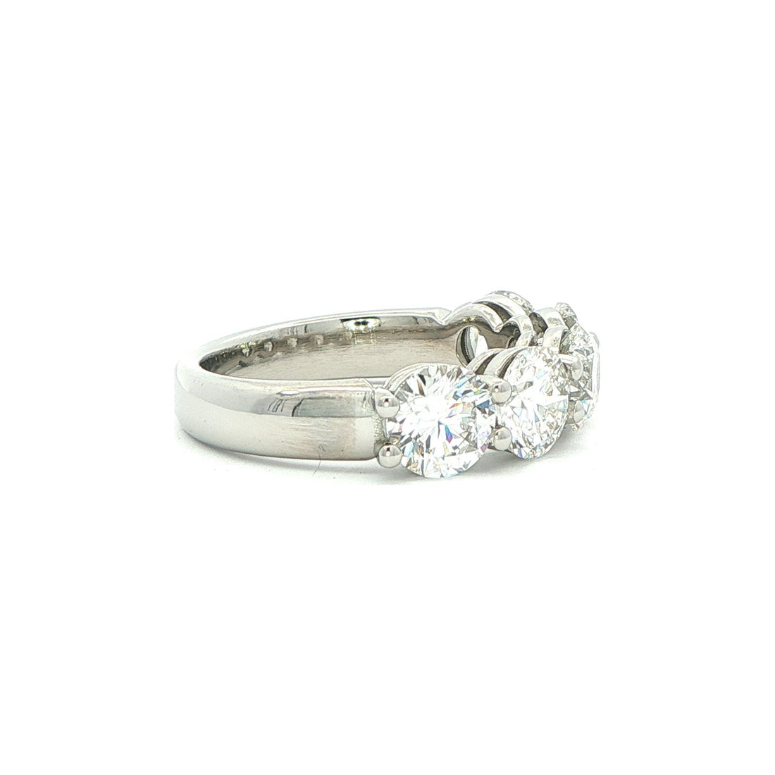 3.51 CT. Five GIA Certified Round Brilliant Diamond Band in Platinum view 2