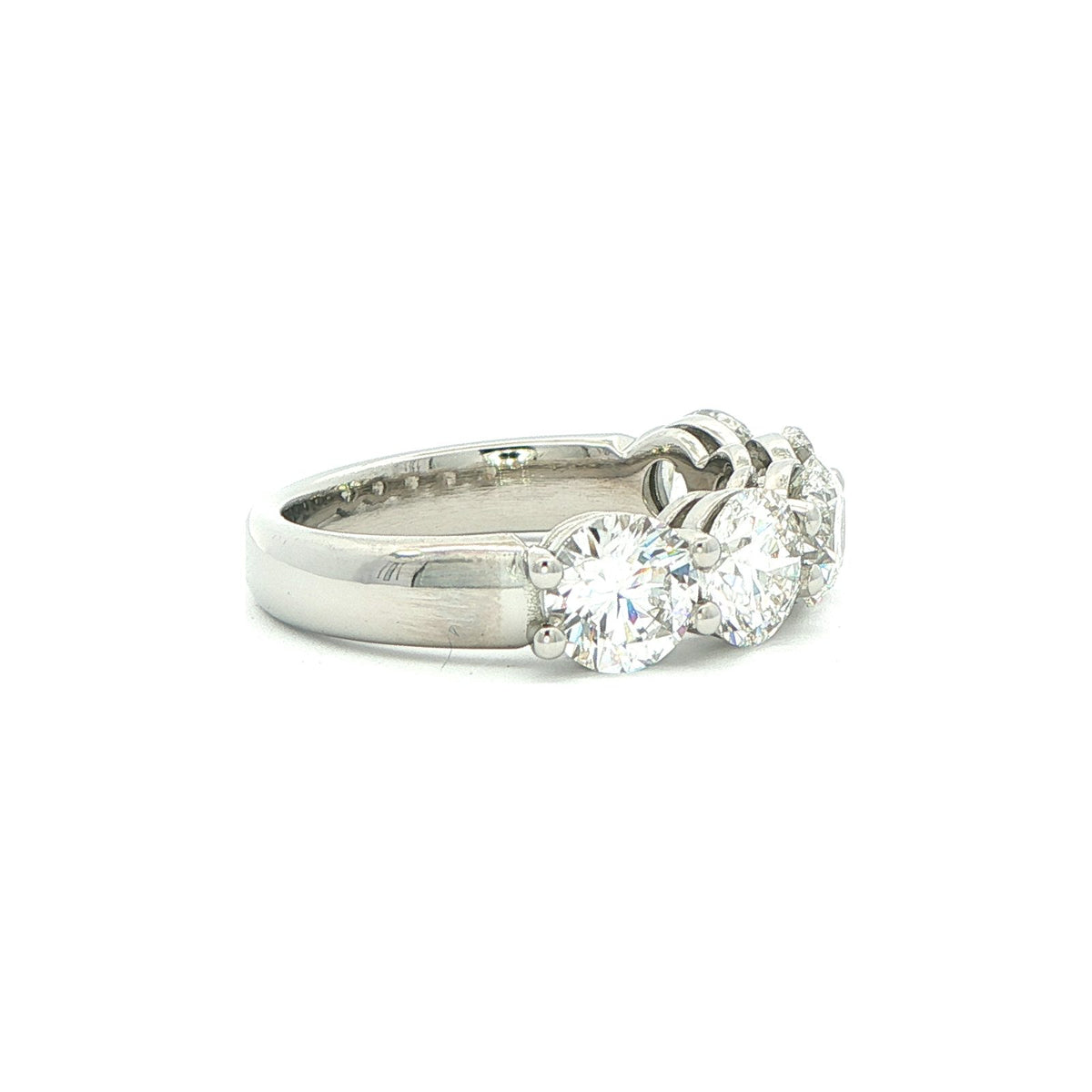 3.51 CT. Five GIA Certified Round Brilliant Diamond Band in Platinum view 2