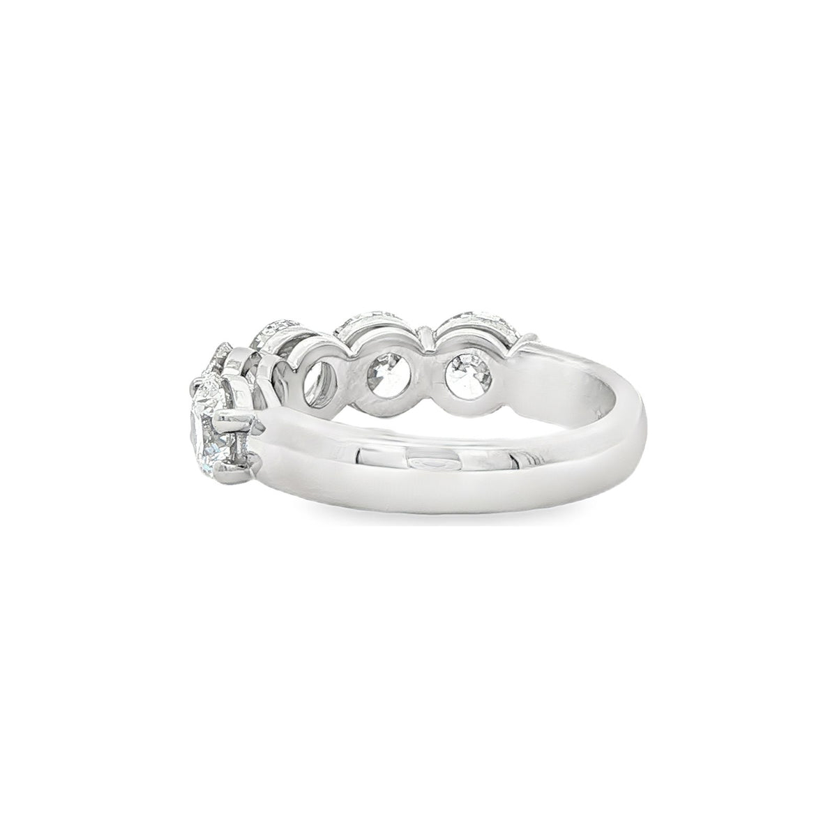 3.51 CT. Five GIA Certified Round Brilliant Diamond Band in Platinum view 4