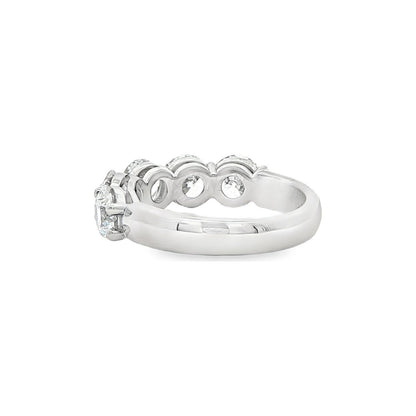 3.51 CT. Five GIA Certified Round Brilliant Diamond Band in Platinum view 4