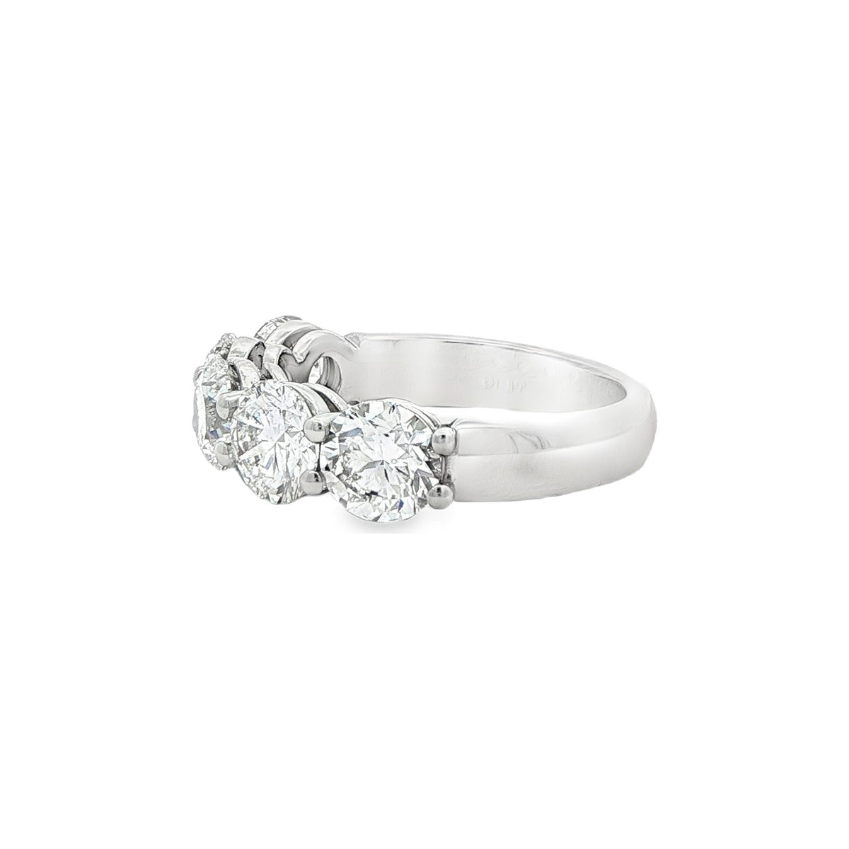 3.51 CT. Five GIA Certified Round Brilliant Diamond Band in Platinum view 5