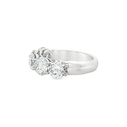 3.51 CT. Five GIA Certified Round Brilliant Diamond Band in Platinum view 5