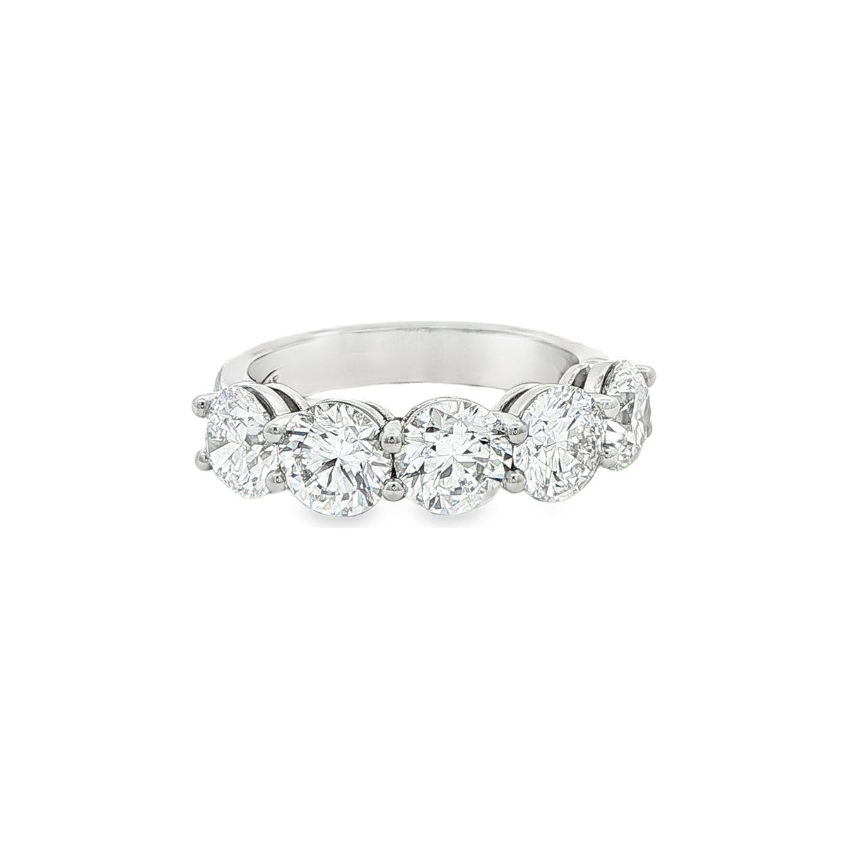 3.54 CT. Five GIA Certified Round Brilliant Diamond Band in Platinum