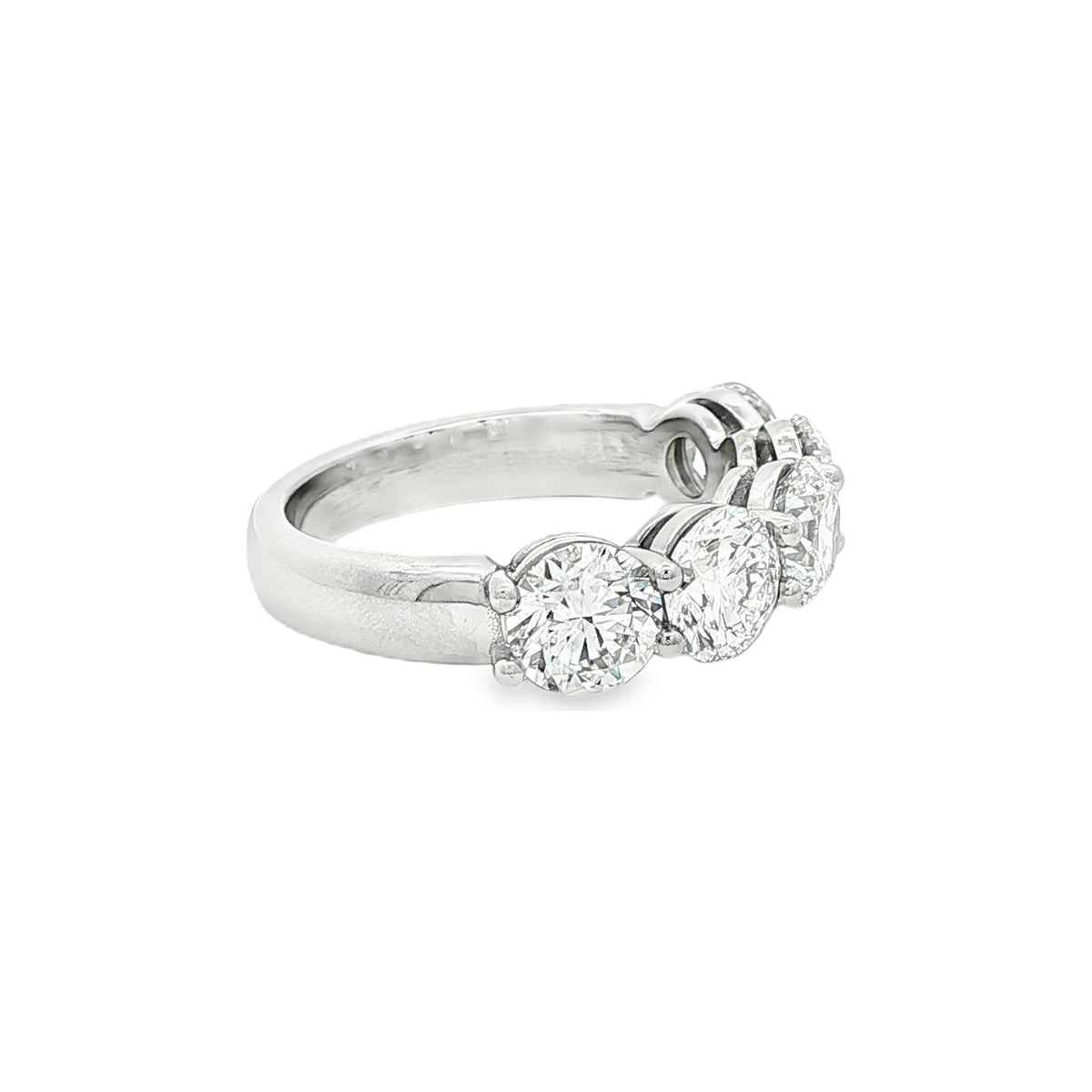 3.54 CT. Five GIA Certified Round Brilliant Diamond Band in Platinum view 3