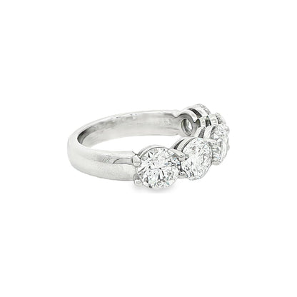 3.54 CT. Five GIA Certified Round Brilliant Diamond Band in Platinum view 3