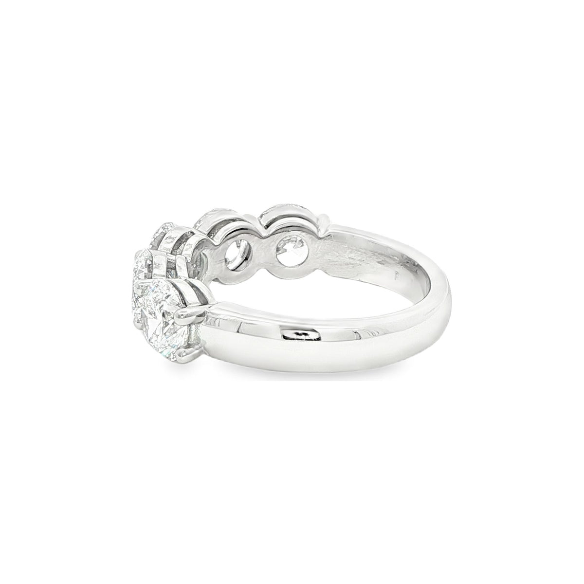 3.54 CT. Five GIA Certified Round Brilliant Diamond Band in Platinum view 6