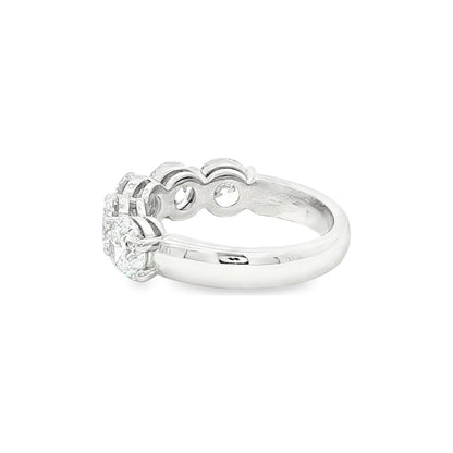 3.54 CT. Five GIA Certified Round Brilliant Diamond Band in Platinum view 6
