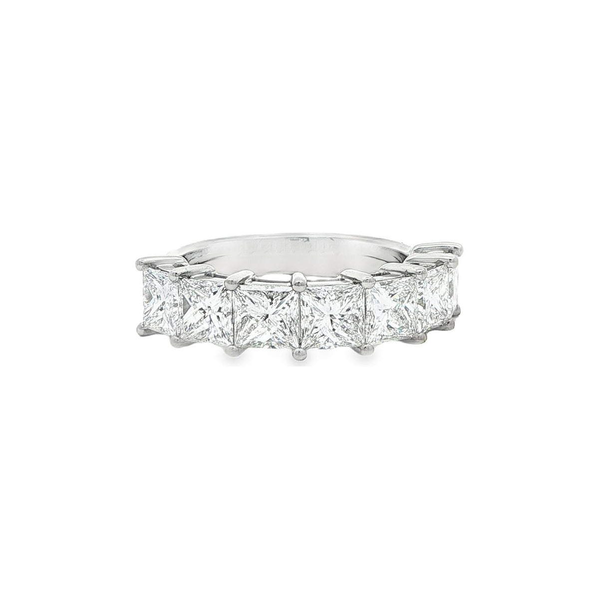 3.55 CT. GIA Certified Princess Cut Diamond Half Eternity Band in Platinum view 3