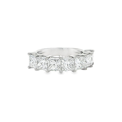 3.55 CT. GIA Certified Princess Cut Diamond Half Eternity Band in Platinum view 3