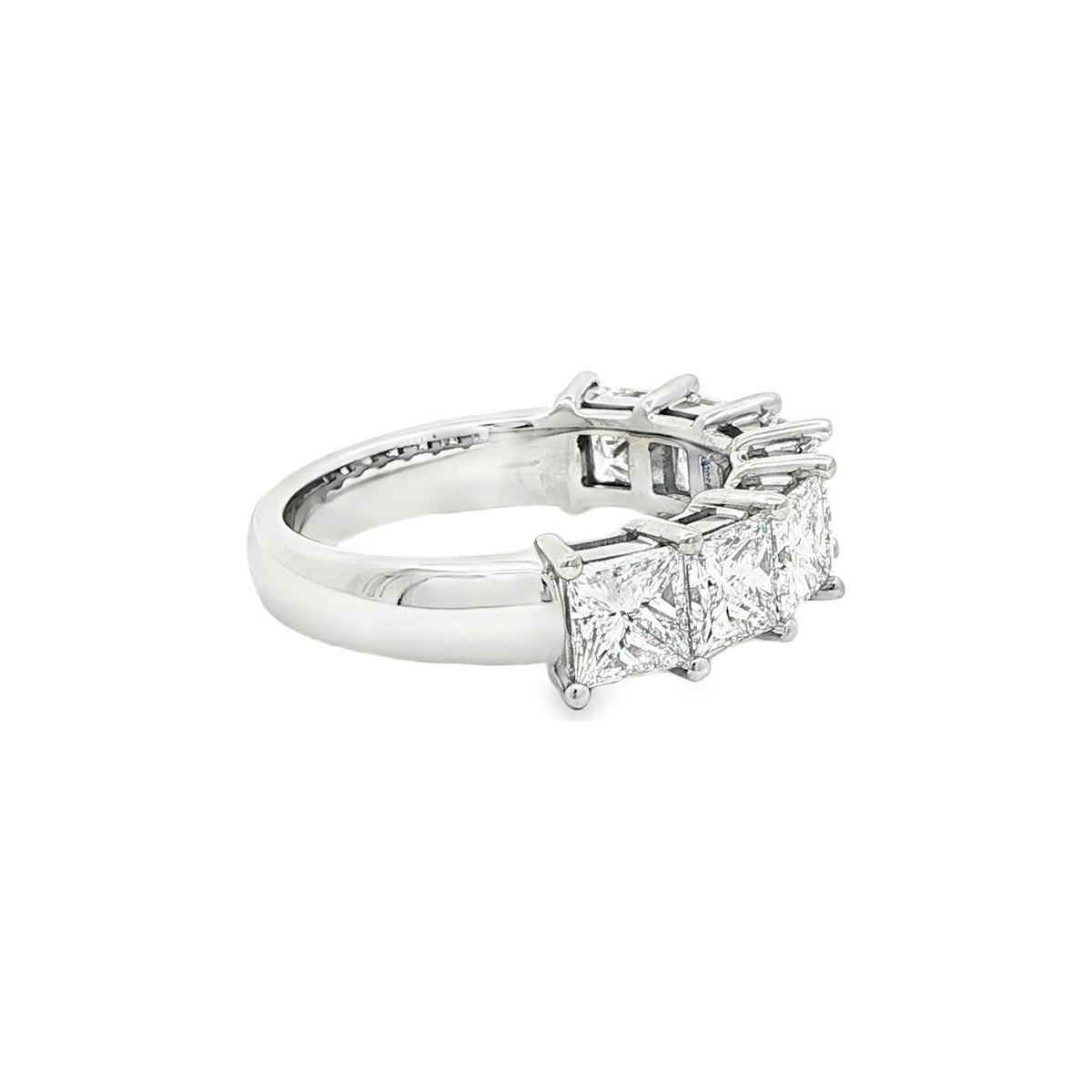 3.55 CT. GIA Certified Princess Cut Diamond Half Eternity Band in Platinum view 4