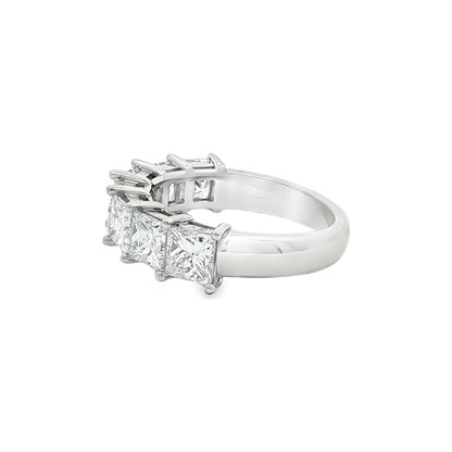3.55 CT. GIA Certified Princess Cut Diamond Half Eternity Band in Platinum view 6
