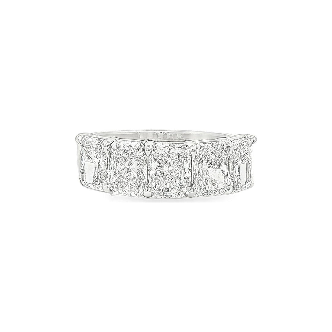 3.61 CT. Five GIA Certified Radiant Cut Diamond Anniversary Band in Platinum