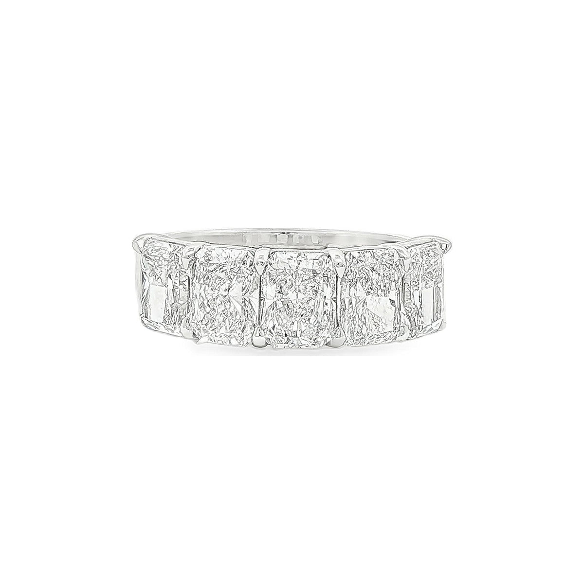 3.61 CT. Five GIA Certified Radiant Cut Diamond Anniversary Band in Platinum