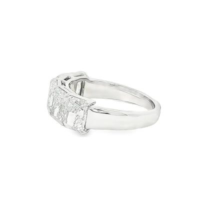 3.61 CT. Five GIA Certified Radiant Cut Diamond Anniversary Band in Platinum view 2