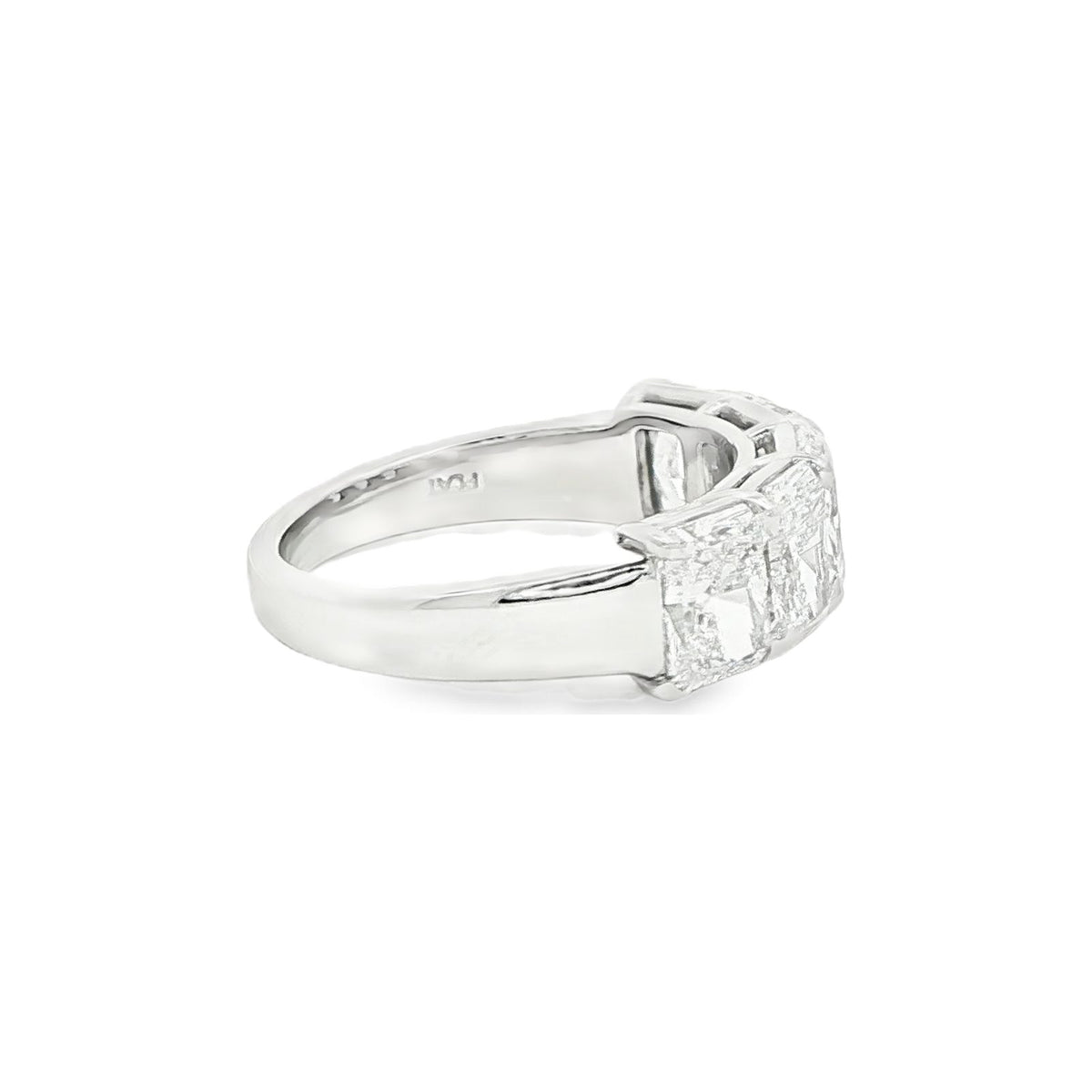 3.61 CT. Five GIA Certified Radiant Cut Diamond Anniversary Band in Platinum view 4