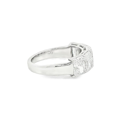 3.61 CT. Five GIA Certified Radiant Cut Diamond Anniversary Band in Platinum view 4