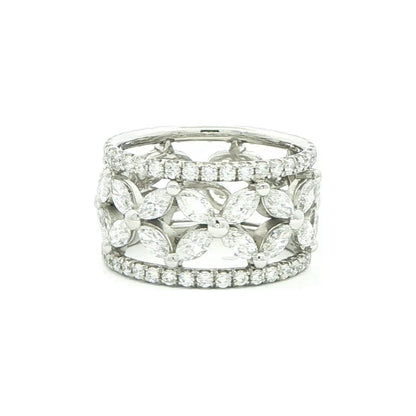 3.68 CT. Marquise and Round Brilliant Diamond Eternity Band in Platinum