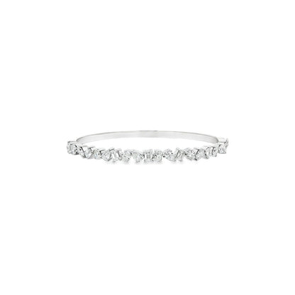 3.80 CT. Fancy Cut Diamond Bangle in 14K White Gold
