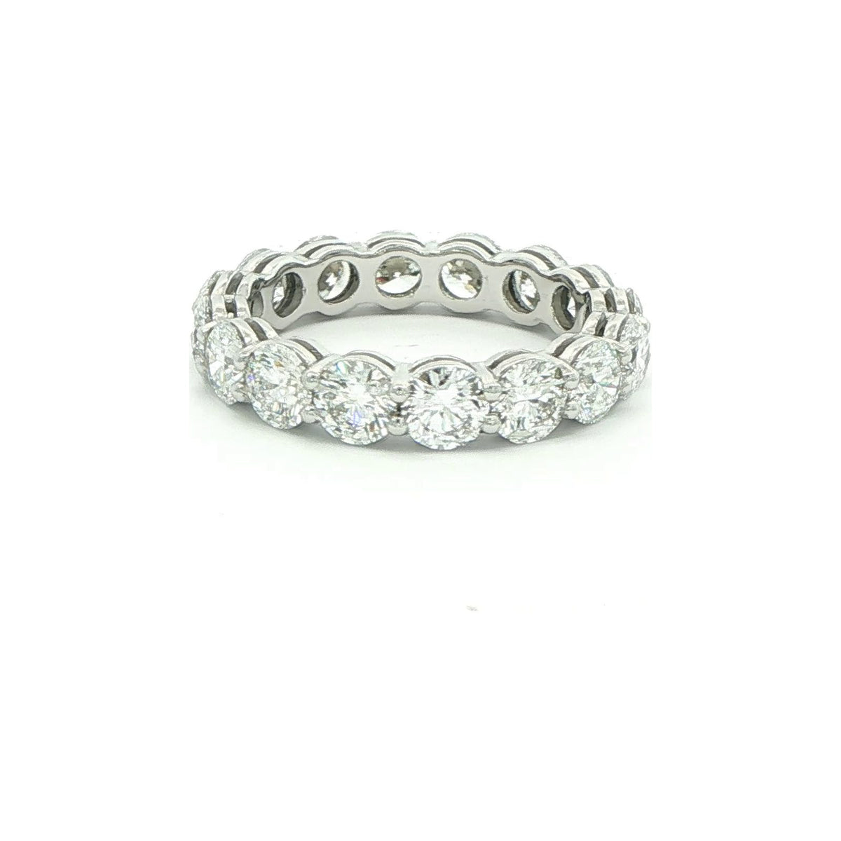 3.82 CT. Round Brilliant Diamond Eternity Band in Platinum view 2