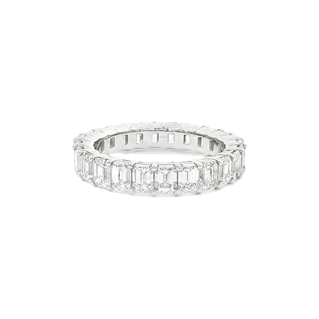 3.96 CT. Emerald Cut Diamond Eternity Band in Platinum