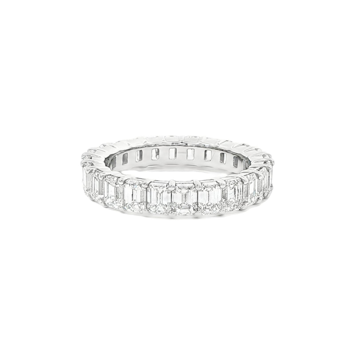 3.96 CT. Emerald Cut Diamond Eternity Band in Platinum