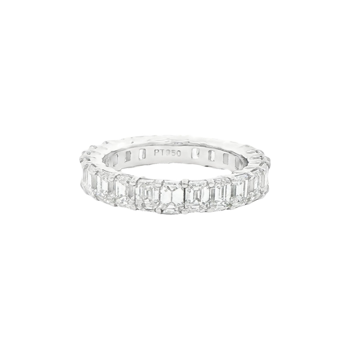 3.96 CT. Emerald Cut Diamond Eternity Band in Platinum view 2