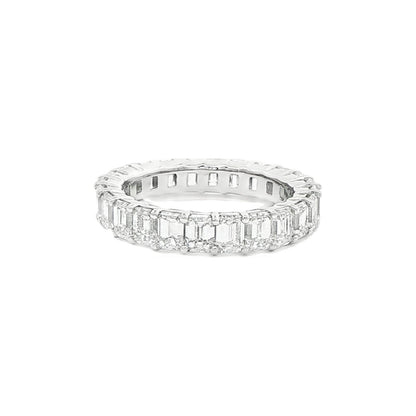 3.96 CT. Emerald Cut Diamond Eternity Band in Platinum view 3