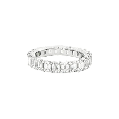 3.96 CT. Emerald Cut Diamond Eternity Band in Platinum view 4