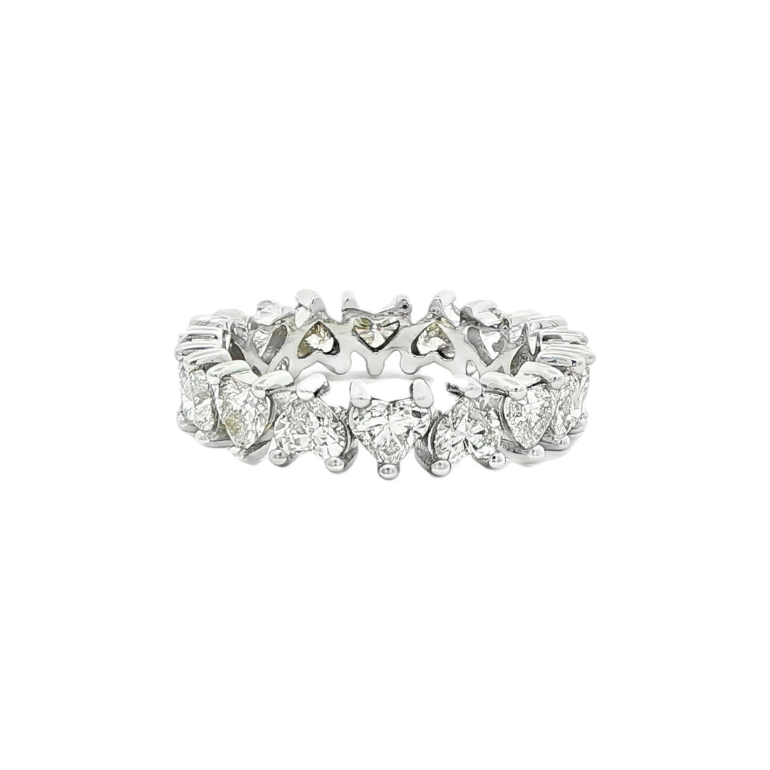4.02 CT. Heart Shape Brilliant Diamond Eternity Band in Platinum
