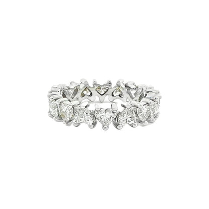 4.02 CT. Heart Shape Brilliant Diamond Eternity Band in Platinum